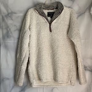TRUE GRIT WHITE FROSTY TIPPED PULLOVER SWEATER